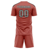 Custom Copper Rose Gray Soccer Jersey
