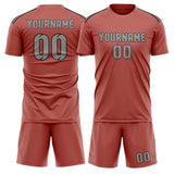 Custom Copper Rose Gray Soccer Jersey