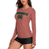 Custom Copper Rose Green Women's Long-Sleeve Shirt
