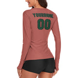 Custom Copper Rose Green Women's Long-Sleeve Shirt