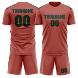Custom Copper Rose Green Soccer Jersey