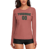 Custom Copper Rose Dark Green Women's Long-Sleeve Shirt