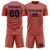 Custom Copper Rose Purple Soccer Jersey