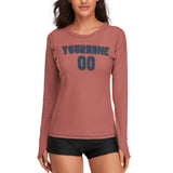 Custom Copper Rose Blue Women's Long-Sleeve Shirt