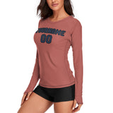 Custom Copper Rose Blue Women's Long-Sleeve Shirt