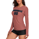 Custom Copper Rose Navy Women's Long-Sleeve Shirt