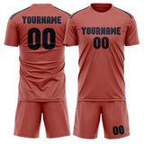 Custom Copper Rose Navy Soccer Jersey