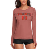 Custom Copper Rose Orange Red Women's Long-Sleeve Shirt