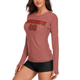 Custom Copper Rose Orange Red Women's Long-Sleeve Shirt