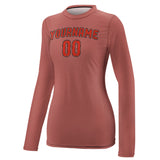 Custom Copper Rose Orange Red Women's Long-Sleeve Shirt