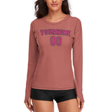 Custom Copper Rose Pink Women's Long-Sleeve Shirt