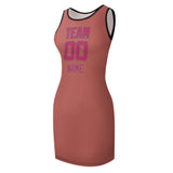 Custom Copper Rose Pink Sleeveless Vest Dress