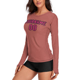 Custom Copper Rose Pink Women's Long-Sleeve Shirt