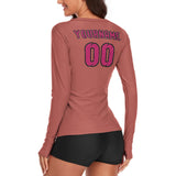 Custom Copper Rose Pink Women's Long-Sleeve Shirt