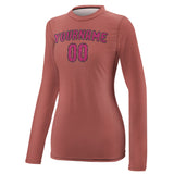 Custom Copper Rose Pink Women's Long-Sleeve Shirt