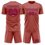 Custom Copper Rose Pink Soccer Jersey