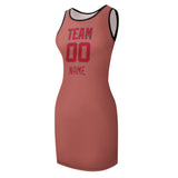 Custom Copper Rose Red Sleeveless Vest Dress