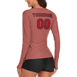 Custom Copper Rose Red Women's Long-Sleeve Shirt