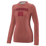 Custom Copper Rose Red Women's Long-Sleeve Shirt
