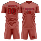 Custom Copper Rose Red Soccer Jersey