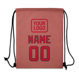 Custom Copper Rose Red Drawstring Bag