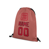 Custom Copper Rose Red Drawstring Bag