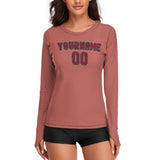 Custom Copper Rose Crimson Red Women's Long-Sleeve Shirt