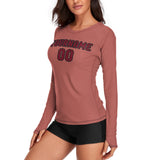 Custom Copper Rose Crimson Red Women's Long-Sleeve Shirt