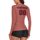 Custom Copper Rose Crimson Red Women's Long-Sleeve Shirt