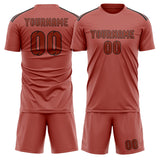 Custom Copper Rose Coral Red Soccer Jersey
