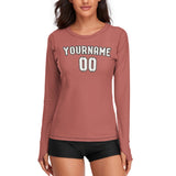 Custom Copper Rose White Women's Long-Sleeve Shirt