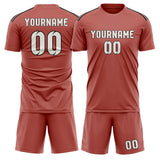 Custom Copper Rose White Soccer Jersey