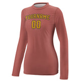 Custom Copper Rose Yellow Women's Long-Sleeve Shirt