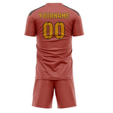 Custom Copper Rose Yellow Soccer Jersey