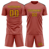 Custom Copper Rose Yellow Soccer Jersey
