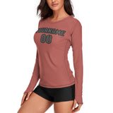 Custom Copper Rose Dark Grey Women's Long-Sleeve Shirt