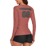 Custom Copper Rose Dark Grey Women's Long-Sleeve Shirt