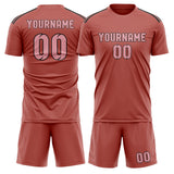 Custom Copper Rose Light Pink Soccer Jersey
