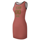 Custom Copper Rose Khaki Sleeveless Vest Dress