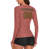 Custom Copper Rose Khaki Women's Long-Sleeve Shirt