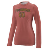 Custom Copper Rose Khaki Women's Long-Sleeve Shirt