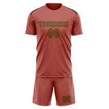 Custom Copper Rose Khaki Soccer Jersey