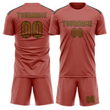 Custom Copper Rose Khaki Soccer Jersey