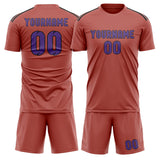 Custom Copper Rose Light Purple Soccer Jersey