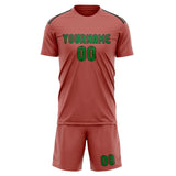 Custom Copper Rose Emerald Green Soccer Jersey