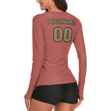 Custom Copper Rose Light Khaki Women's Long-Sleeve Shirt