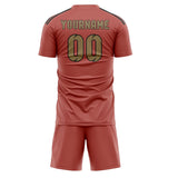 Custom Copper Rose Light Khaki Soccer Jersey