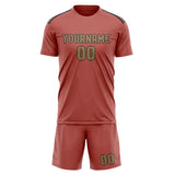 Custom Copper Rose Light Khaki Soccer Jersey