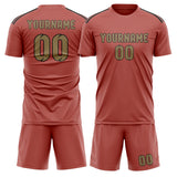 Custom Copper Rose Light Khaki Soccer Jersey