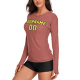 Custom Copper Rose Light Yellow Women's Long-Sleeve Shirt